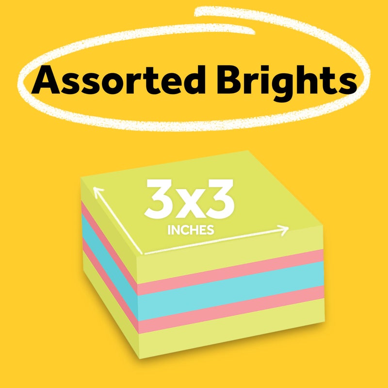 Post-it Super Sticky Notes Cube 3 in. x 3 in. Bright Colors 1 Cube/Pack 360 Sheets/Cube - Image 2